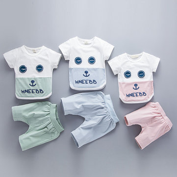 2pcs Unisex Baby Short Clothing Sets