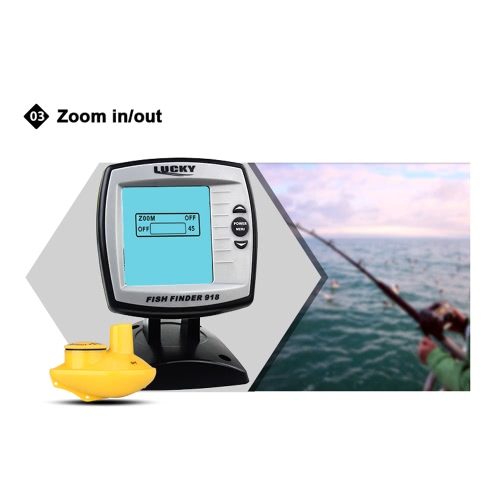 LUCKY Fish Finder FF918-WS Wireless Sonar Depth 125KHz Sonar Frequency Fish Locator Boat Fishfinder Fish Detector