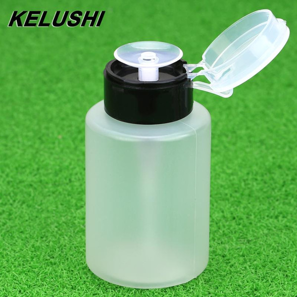 KELUSHI 160mL White Plastic Empty bottle Nail Polish Remover Liquid Alcohol Dispensing Bottle leakproof Pump Cap