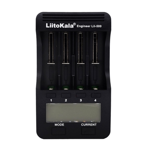 LiitoKala Lii-500 Chargeur de batterie intelligent Chargeur intelligent avec 4 emplacements de batterie Écran LCD pour batteries rechargeables Ni-MH Ni-Cd Li-ion Prise UE