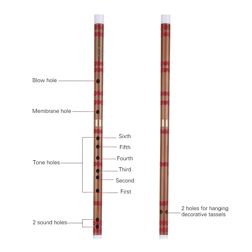 Conectable Bitter flauta de bambú hecha a mano tradicional china Dizi musical de viento de madera Instrumento Clave de D Estudio de los niveles de desempeño profesional