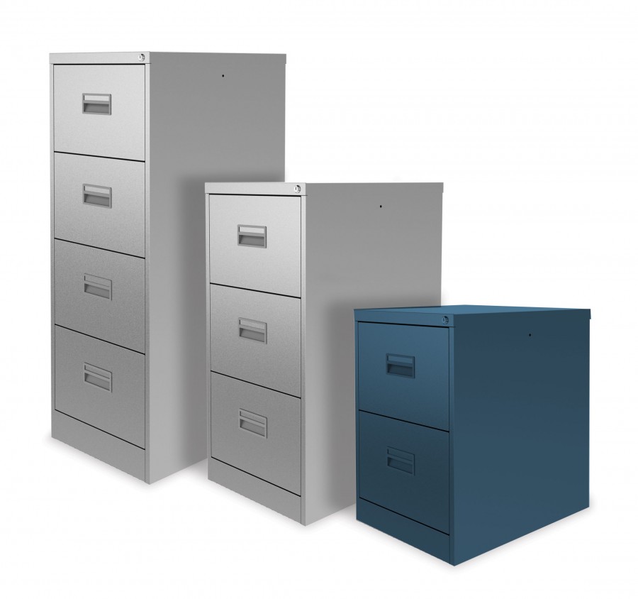 A4 Lockable Filing Cabinet- 2 Drawers- Ocean Cobalt