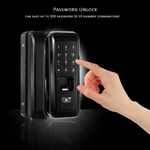 Single Open Door Fingerprint Lock Fingerprint & Touchscreen Smart Lock Digital Glass Door Lock