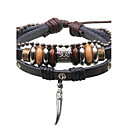 perles bijoux pendentif en cuir des bracelets tressés unisexes