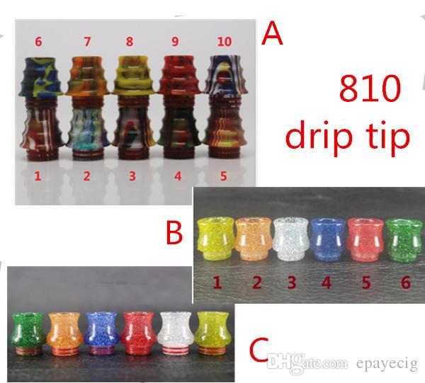 810 resin drip tip anti spit back vase shape crystal gourd drip tip mouthpiece for tfv8 tfv12 goon 528 rda tank 2018 new