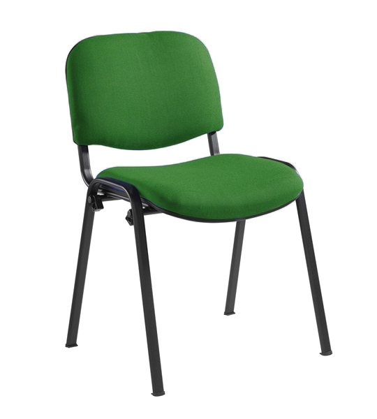 Taurus Green Stacking Chair Black Frame (Pack of 4) No Arms