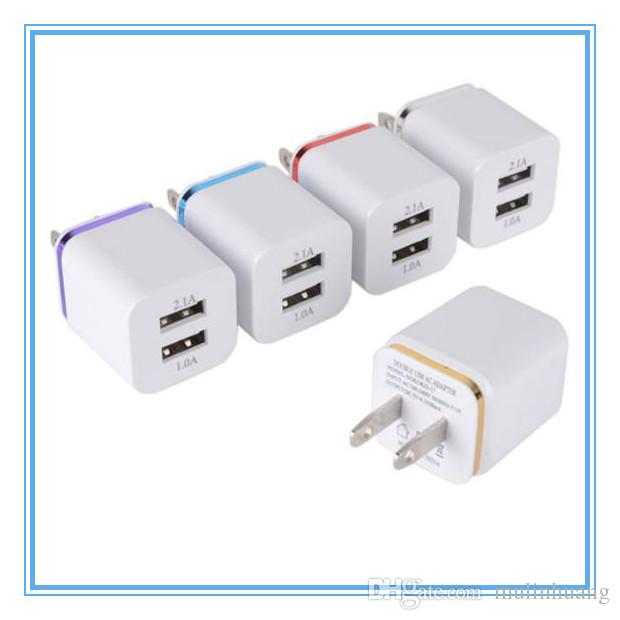 Universal 2.1A US Dual USB AC Power Adapter Wall Charger Plug 2 port for Samsung S4 S5 IPAD iphone MQ100