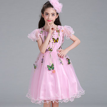 Girl Butterfly Patchwork Dress