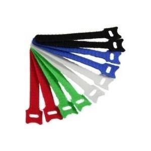 InLine - Klettverschluss-Kabelbinder für Cinch-Kabel - 15cm - diverse Farben (Packung mit 10) (59943E)