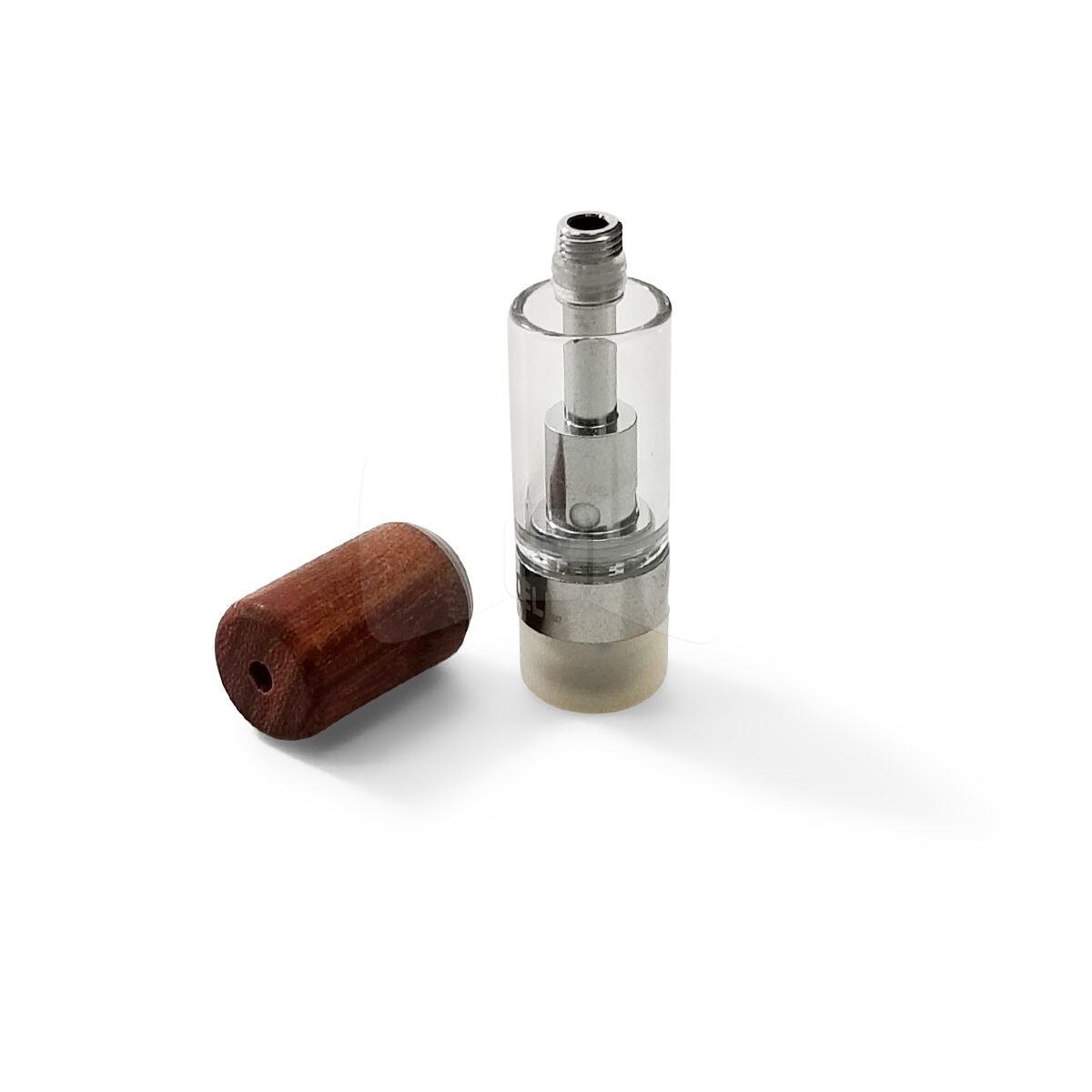 CCell Threaded Cartridge & Mouthpiece Silver .5ML Wood Barrel