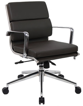 Savoy Medium Back Leather Office Chair Ivory or Black