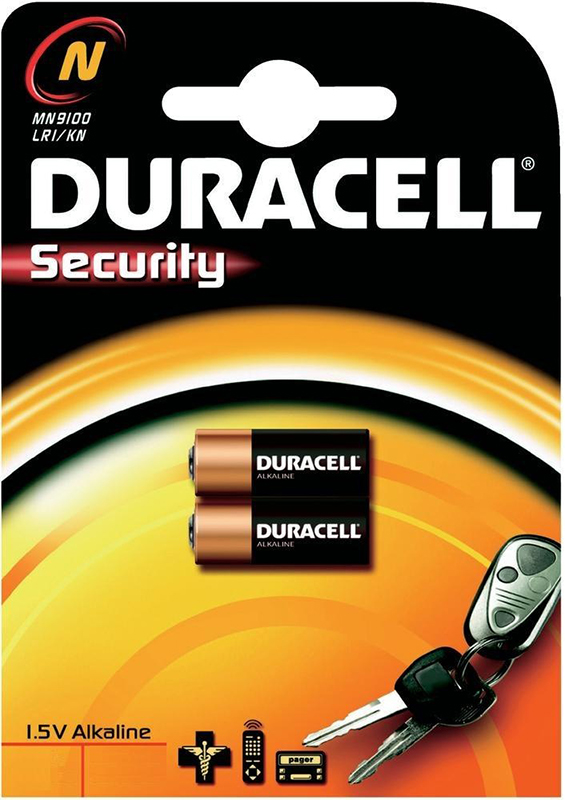 Duracell Type N, LR1 MN9100 KN) 1.5V Alkaline Batteries - Value Twin Pack