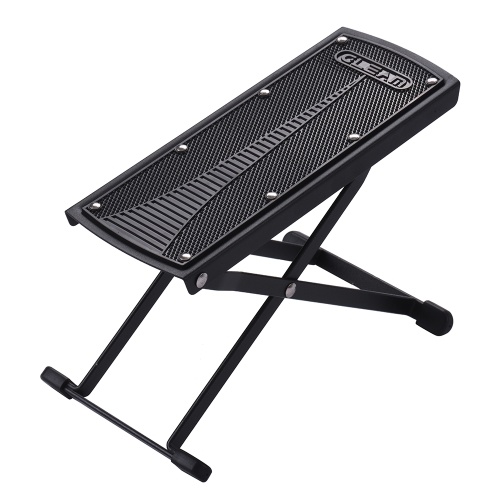 Portable Foldable Metal Guitar Foot Rest Stool Pedal 6-Level Adjustable Height