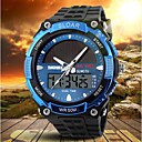 Men's Solar Powered Multifunctional Dual Time Zones Rubber Band Sporty Wrist Watch