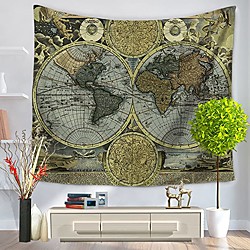 Wall Tapestry Art Decor Blanket Curtain Picnic Tablecloth Hanging Home Bedroom Living Room Dorm Decoration Polyester Map Globe View