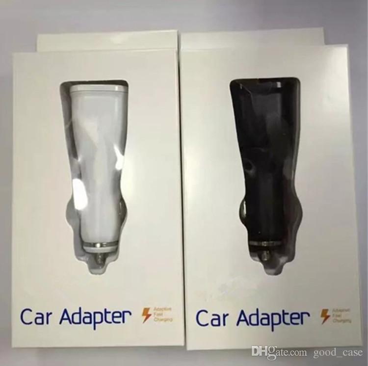 For Samsung Fast Car Charger Dual 2 USB port Adaptive adapter Quick Travel Chargers 5V 2A QC2.0 Charging for Samsung s6 s8 plus note 4 5