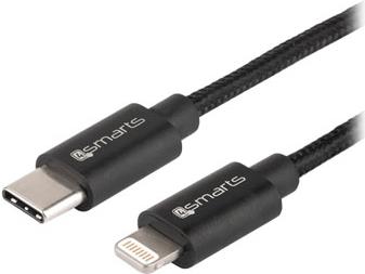 4smarts USB-C auf Lightning Shnell-Ladekabel schwarz (465525)