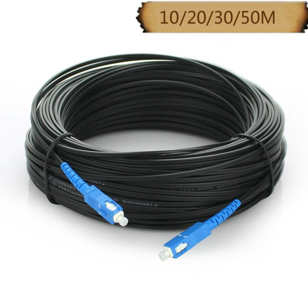 FTTH Drop Patch Cable SC to SC Outdoor Drop Cable black dress UPC Simplex Singlemode Single Fiber Fiber Optic Patch Cord