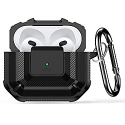 Airpods 3 Case Cover for AirPods 3 (2021) with Lock Lid, Rugged Protective Airpod 3rd Generation Case for Wireless Charging Case, with Sturdy Keychain for Man Women [Front LED Visible] Lightinthebox