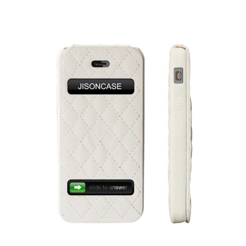 Jisoncase Flip Matelasse cuir Etui Housse pour iPhone 5