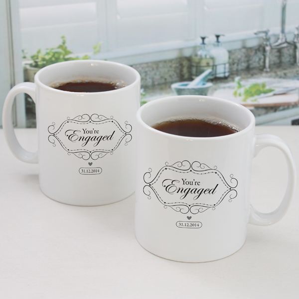 Personalised You're Engaged Pair of Mugs