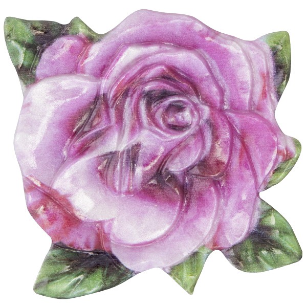 Wachsornament Blume 10, farbig, geprägt, 7cm