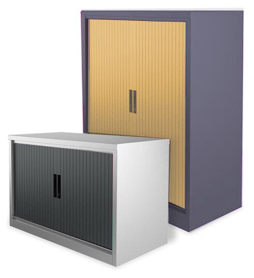 Tambour Door Storage Cupboards Two Tone 1016mm ( Your Choice of Colours )