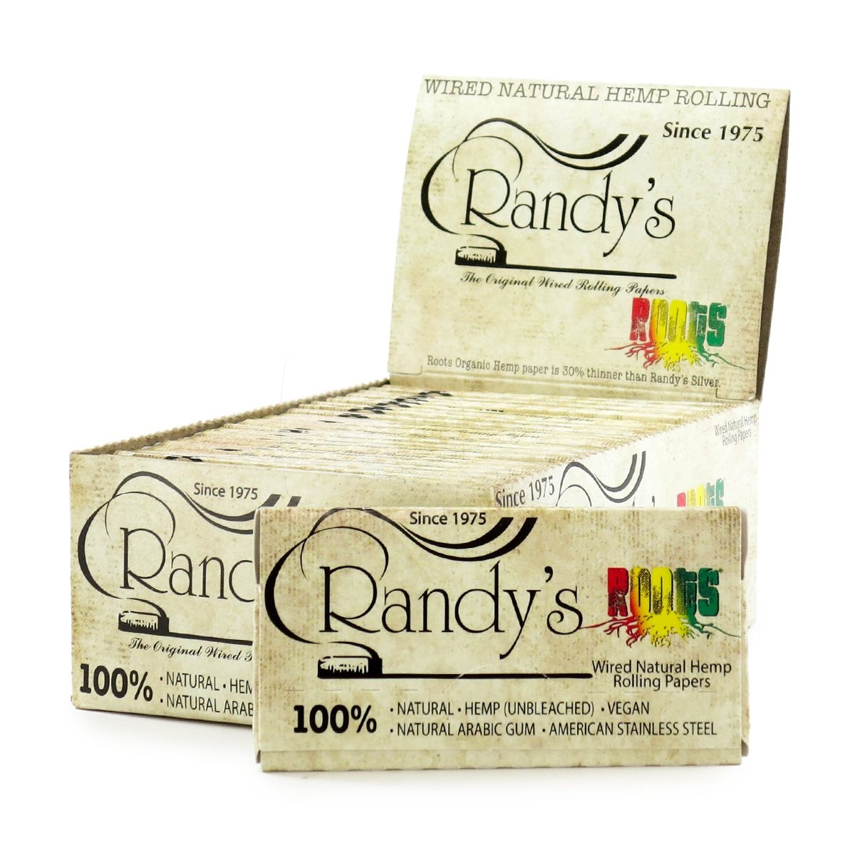 Randys Roots Hemp 1 1/4 Rolling Papers Box