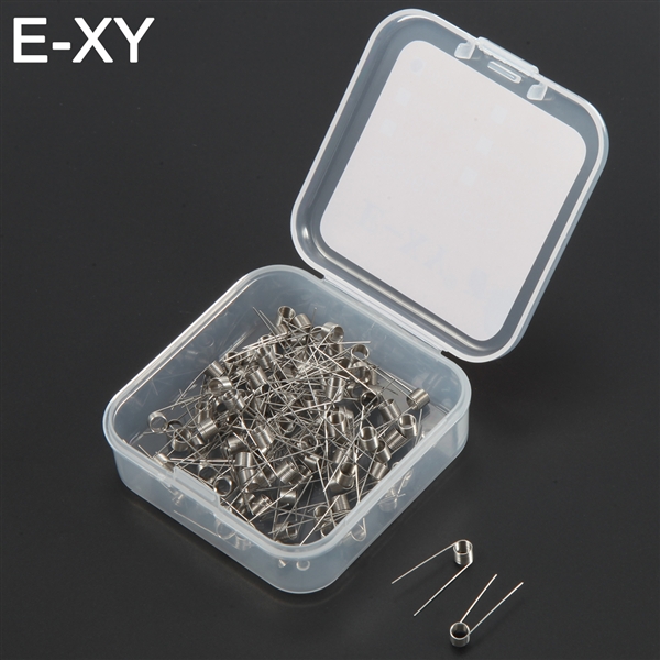 100 x E-XY 316L 28GA 1.3ohm Stainless Steel Pre-coiled Wire Coil for RTA RDA RBA Coil Building (100-Pack)