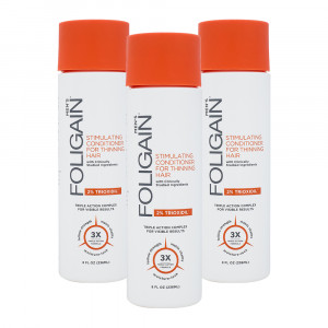 Foligain Conditioner for Men - With 2% Trioxidil For Thinning Hair - 236ml Conditioner - 3 Packs