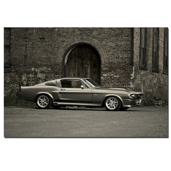 retro vintage ford mustang shelby gt500 muscle car poster wall painting wall art for living room home decor (no frame)