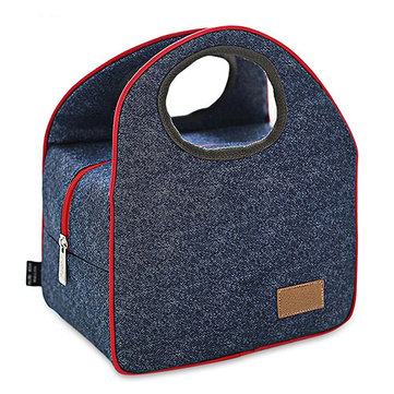 Portable Insulated Canvas Thermal Food Picnic Lunch Bags Camping Barbecue Food Container