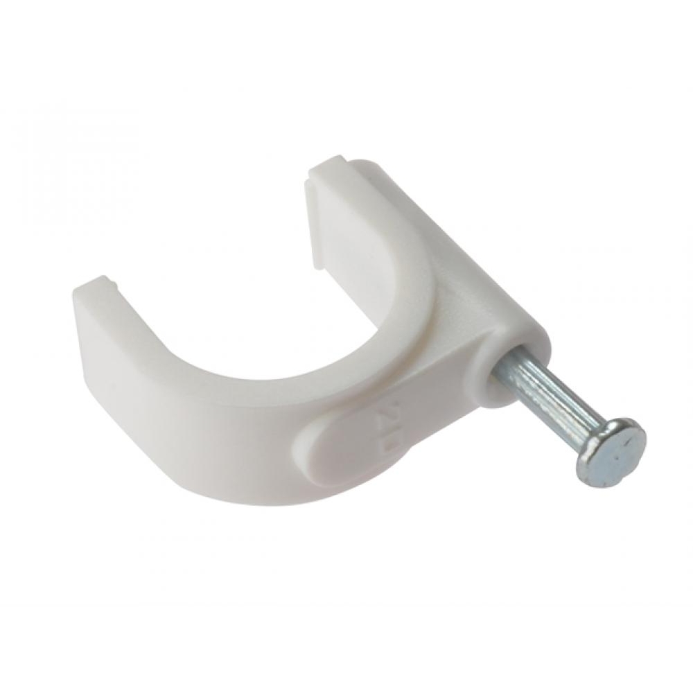 ForgeFix FORRCC2528W Cable Clip Round White 25-28mm  - Box of 50