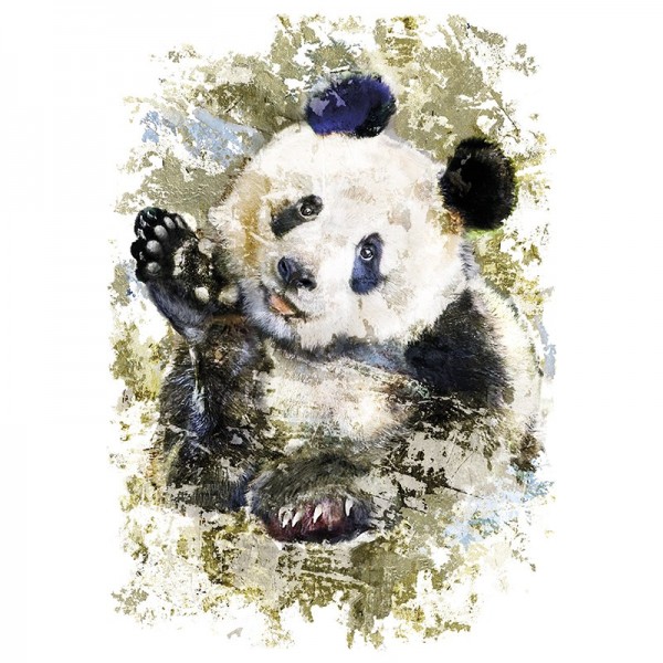 Color Bügeltransfers, 23,5cm x 34cm, filigran ohne Hintergund, Panda