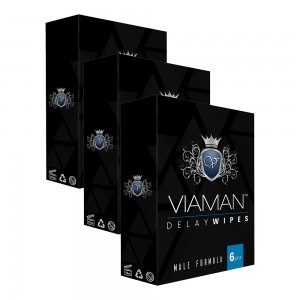 Viaman Ejaculation Control Delay Wipes - Male Enhancement Delay Wipes - 3 Packs