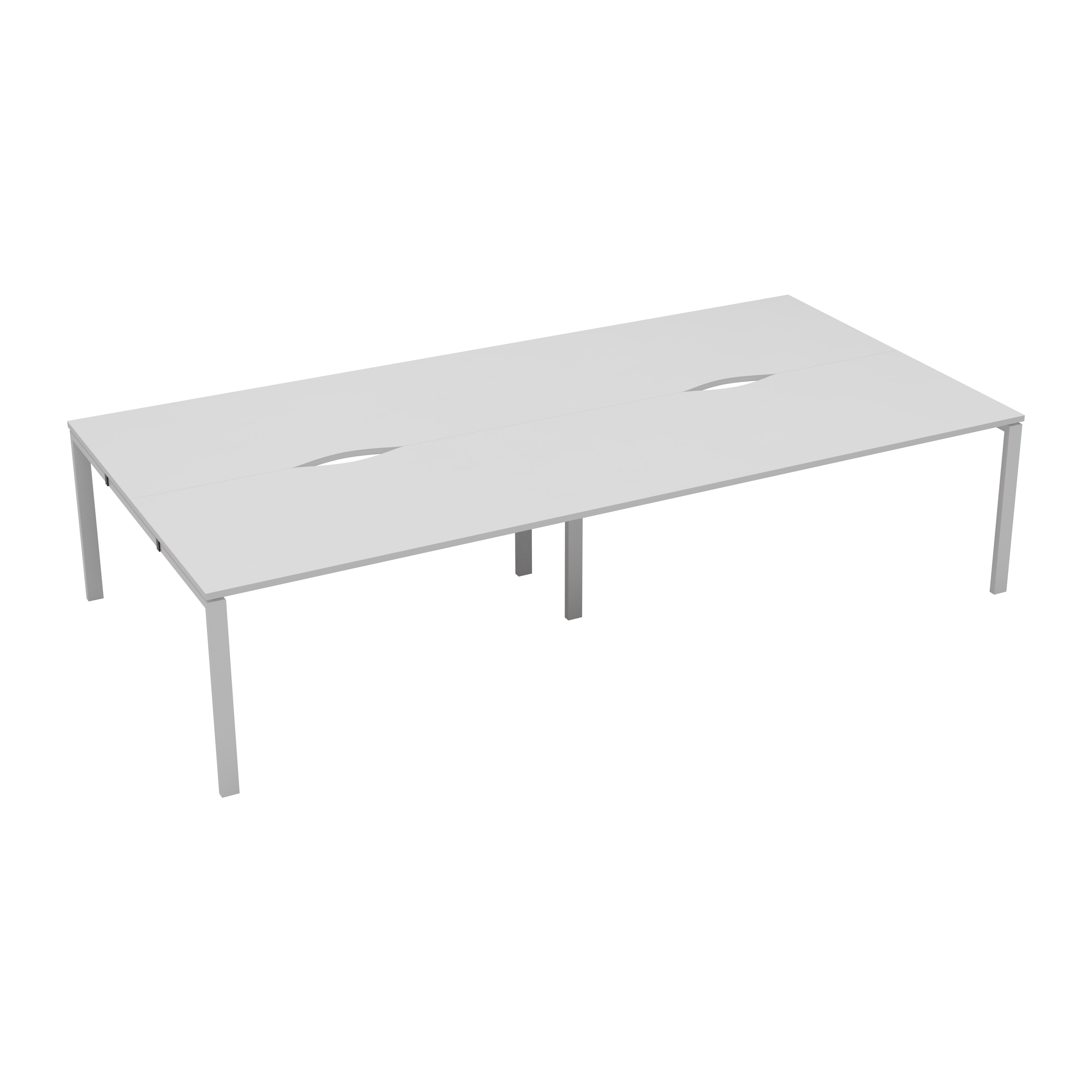 CB 4 Person Bench 1600 x 800 - White Top and White Legs