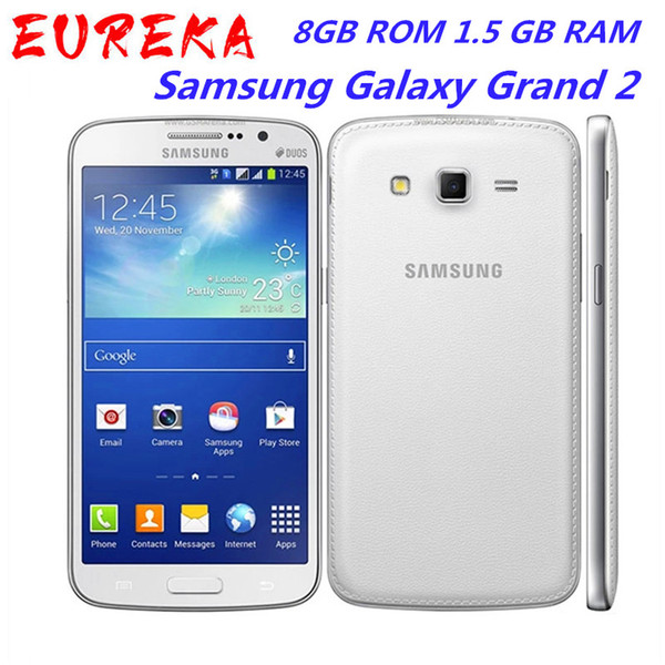 Original Unlocked Samsung G7102 Grand 2 Quad Core 5.25 Inches 8GB ROM 1.5 GB RAM 8MP GPS Smartphone