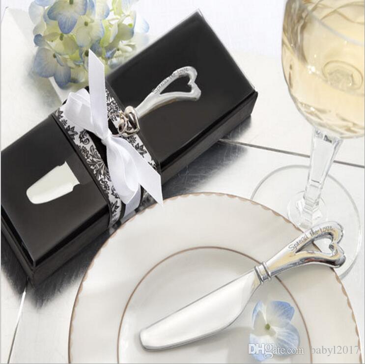 Wholesale Chrome butter cake knife Spreader Valentine's Day gift Christmas wedding favors