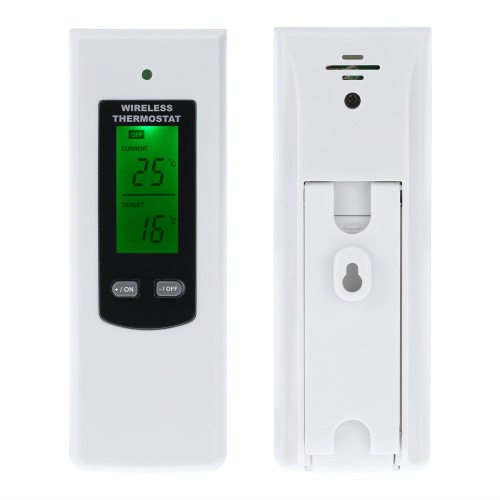 Anself RF 433MHz Wireless Thermostat Plug LCD Remote Control Temperature Controller Plug & Play High/Low Temperature Alarm