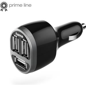 Hama Prime Line - Netzteil - Pkw - 5,2 A - 3 Ausgabeanschlussstellen (USB (nur Strom)) - Schwarz (00173603)