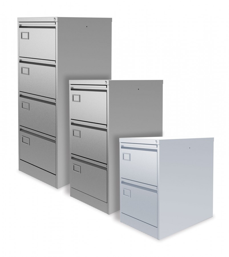 Executive 2 Drawer Filing Cabinet A4- White