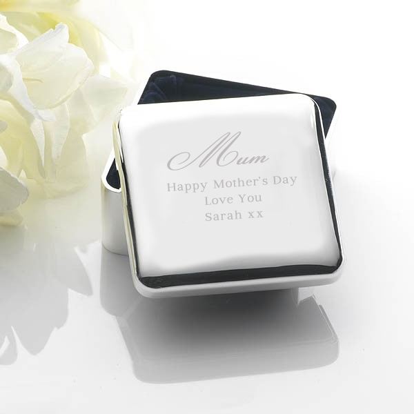 Mother's Day Engraved Square Jewellery Box