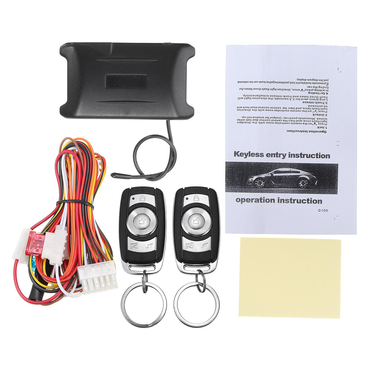 Universal Door Lock Vehicle Keyless Entry System Auto Car Remote Central Kit LED