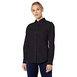 women's crown collection striped shirt, black/graphite, large
