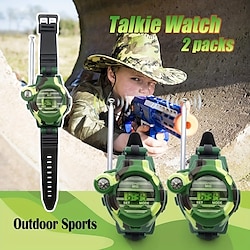 2pcs Rechargeable Walkie Talkie Watches For Kids Two-Way Radio Walky Talky With Flashlight  7 In 1 Children Outdoor Game Interphone Army Toy Game And Gifts For Boy And Girl Birthday Holiday Gift Lightinthebox