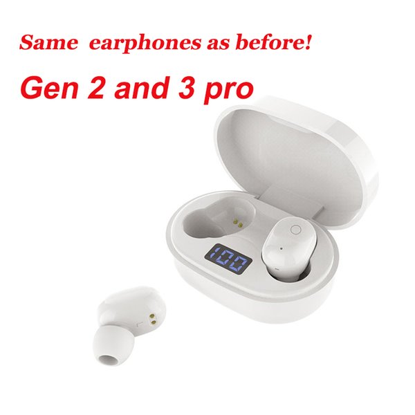 2 and 3 pro Universal Bluetooth earphones Mini Buds+ Headphones Buds Plus Bluetooth Earphone surport Wireless Charging Case Earbuds