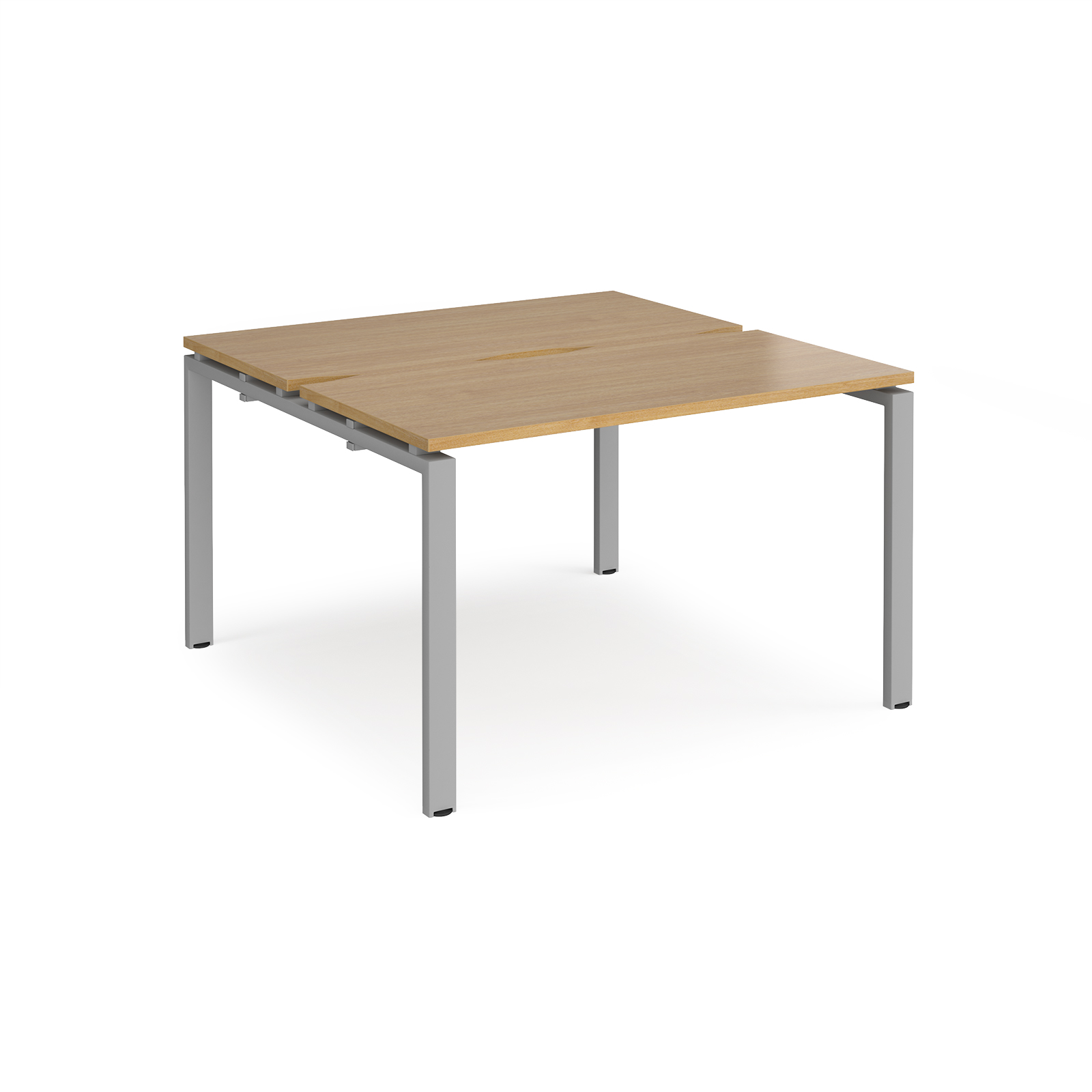 Adapt back to back desks 1200mm x 1200mm - silver frame, oak top