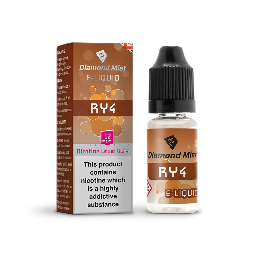 Diamond Mist E-Liquid RY4 (Caramel with tobacco) 10ml - 12mg Nicotine