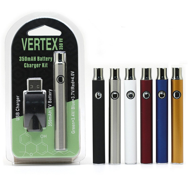 Vertex VV Battery Charger Kit 350mAh Preheat Variable Voltage Battery Vape Pens Fit 510 Thread CE3 G2 Vape Cartridges