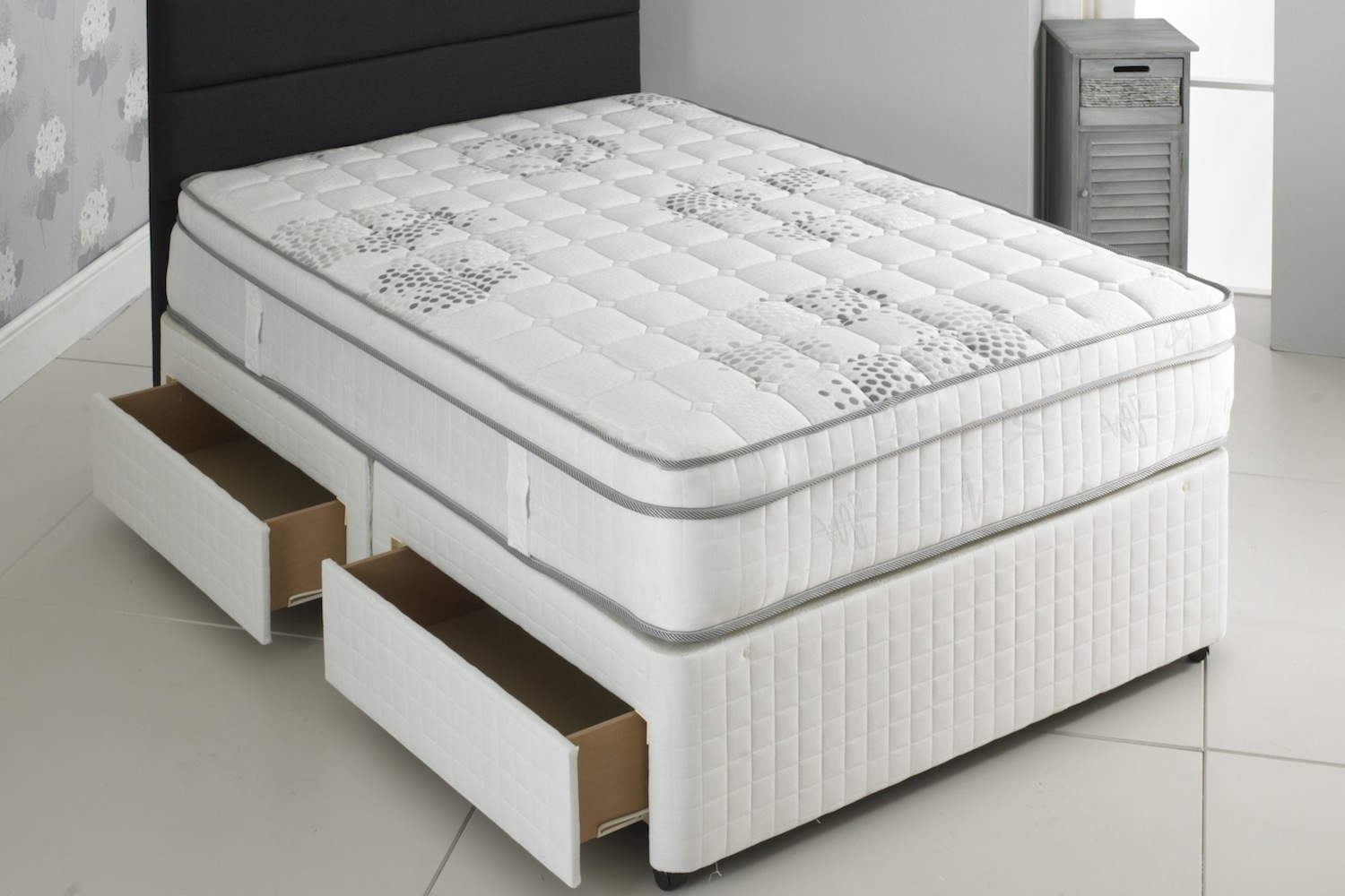 Oasis Pocket Spring Series 2000 Pillow Top Divan Bed-Single-End Opening Ottoman